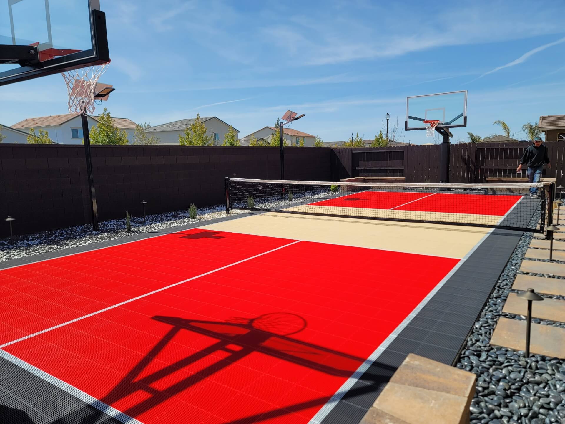 Backyard double Pickleball Court with Sport Court SportGame PB Surface