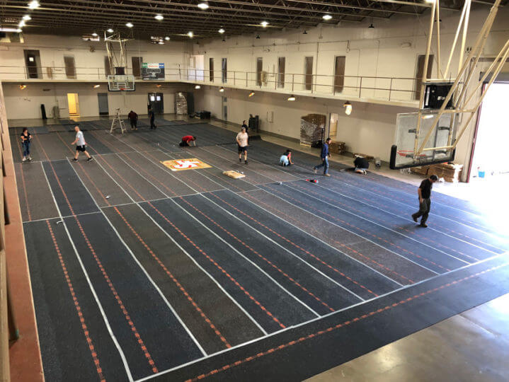 Indoor Gymnasium Sport Court Athletic Flooring Installation