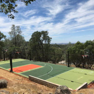 Backyard Basketball Court and Multi-Sport Game Court Basketball. Volleyball, Shuffleboard, Tennis, Roller Hockey Northern California San Francisco Bay Area