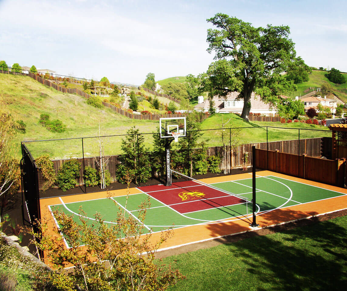 Backyard Sport Court Game Court Basketball Tennis