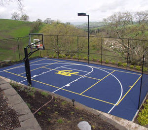 Backyard Basketball Court Sport Court with CAL Logo