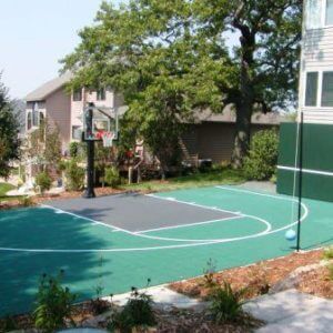 Backyard Basketball Court Sport Court with tetherball
