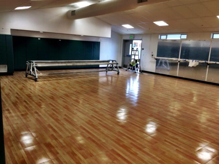 Aerobics, Pilates and Yoga Room Indoor Sport Court Maple Flooring. AllSport America